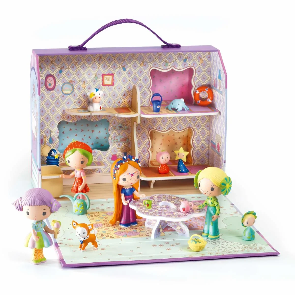 Djeco Kinderspielzeug, Puppenhaus, Dollhouse - Tinyly: Bluchka & Indie Haus