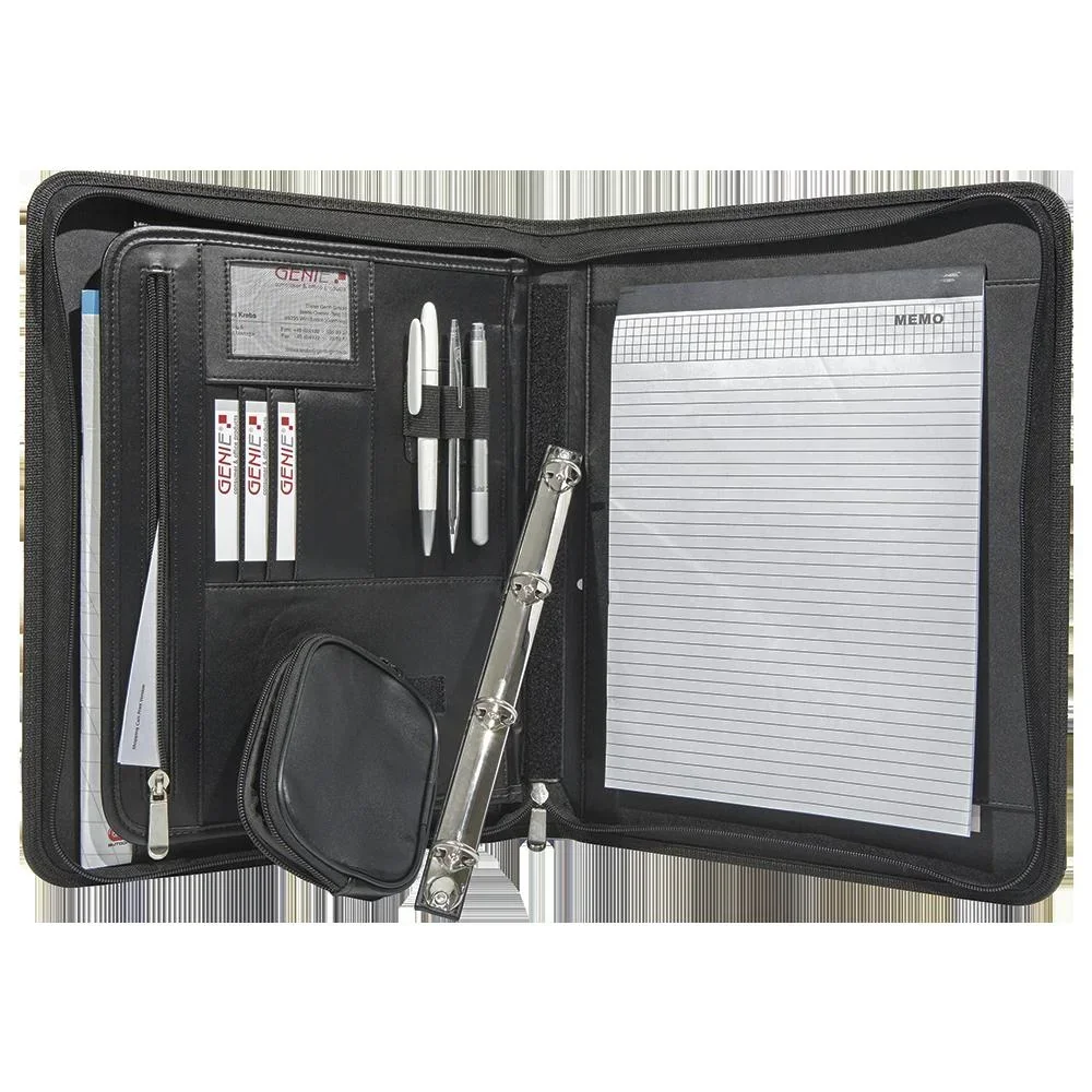 Konferenzmappe mit herausnehmbarer Ringbuchmechanik, inkl. DIN A4 Schreibblock