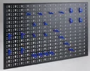 Lochplatten Werkzeugwand Metall mit 24 Gerätehaken