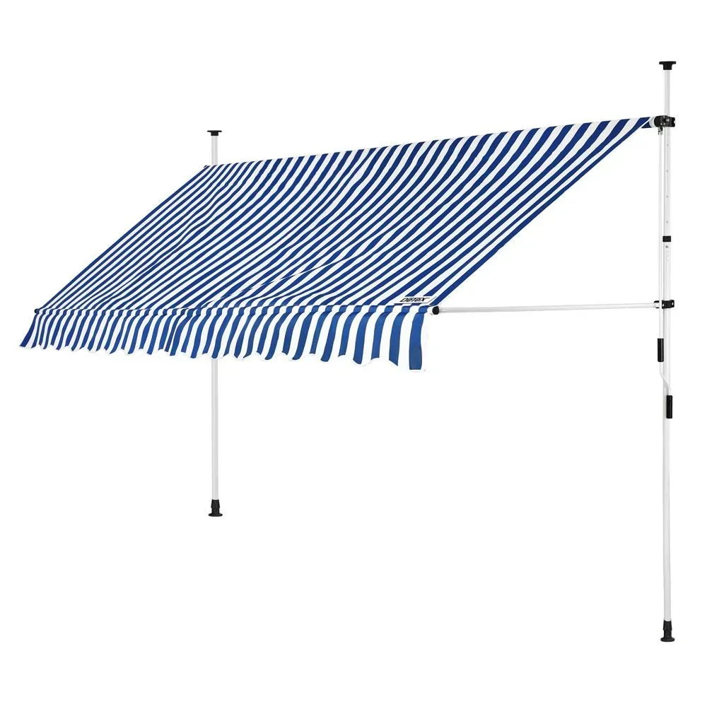 Klemmmarkise blau/weiß 400cm
