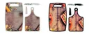 Schneidebretter mit Messer im Pizza Design, 2er Set