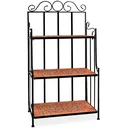 Standtafel Mosaik - 58 x 30 x 115 cm Terrakotta schwarz