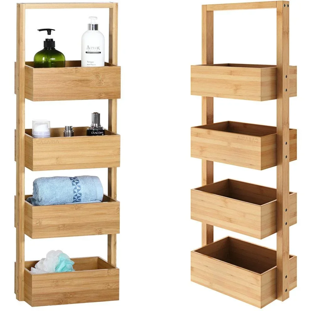 Badezimmerschrank Bambus 88x16x28cm