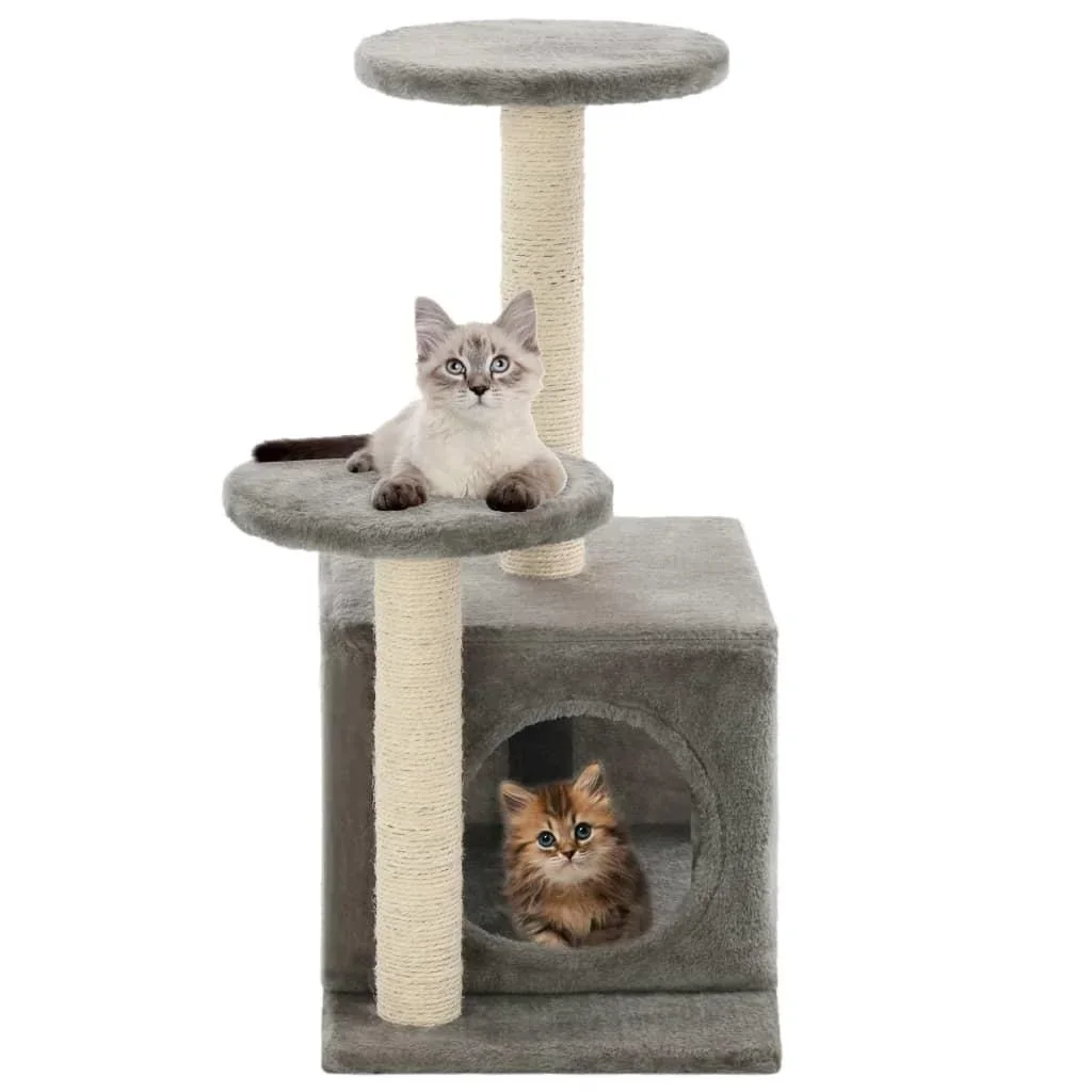 Sisal-Kratzbaum für Katzen 60 cm grau