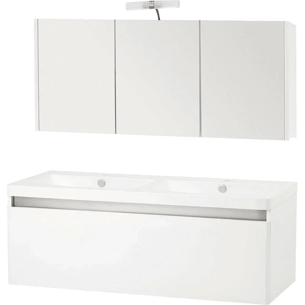 Badezimmermöbel Stripe 120cm incl verlichting - Weiss