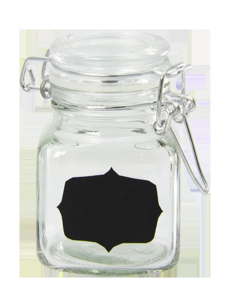 Gewürzgläser mit Deckel und Feld zum Beschriften, 4er Set