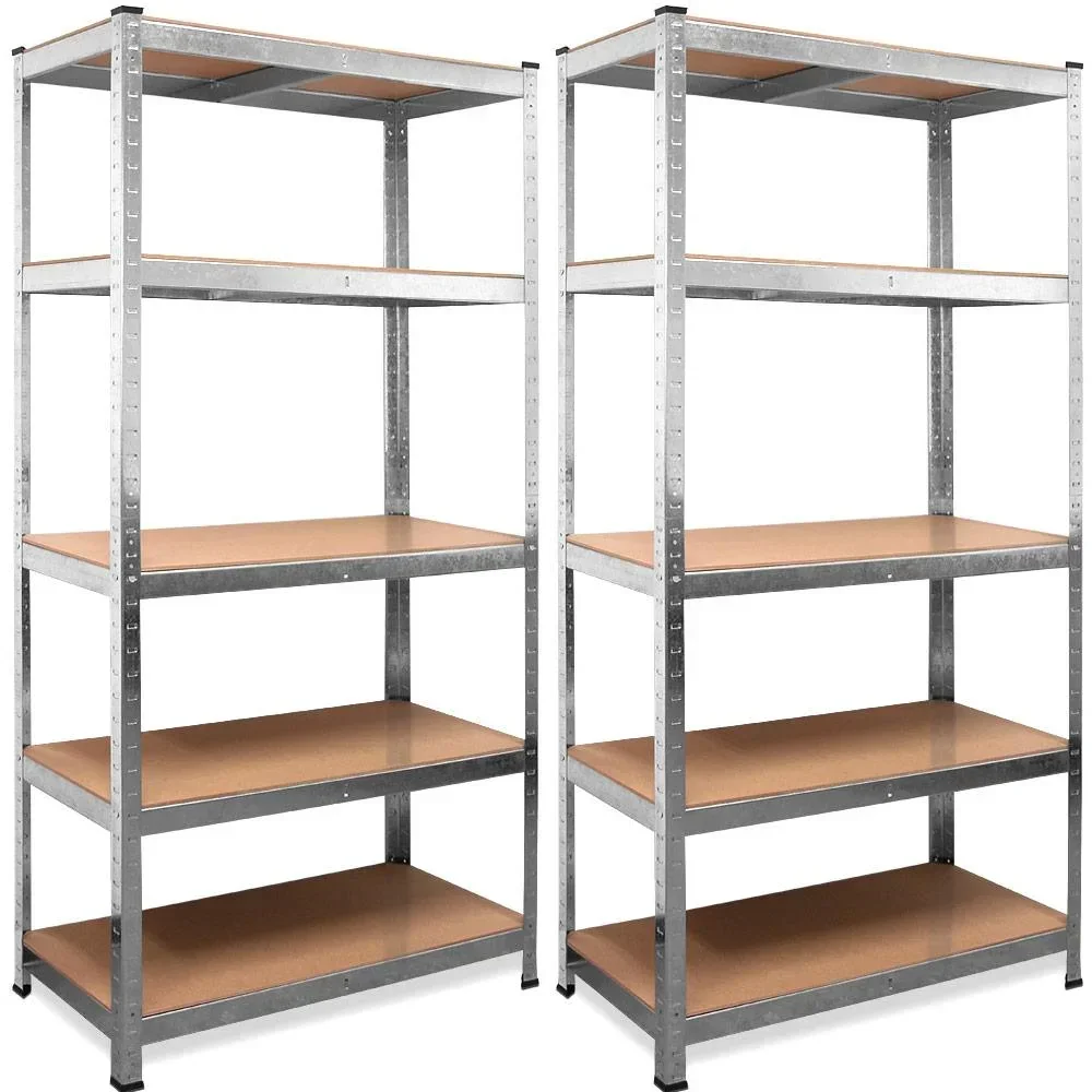 2 Stück Metall-Lagerregal mit 5 Fachböden - 875kg Kapazität - (HxBxT) 180x90x40 cm - 175kg pro Fachboden