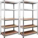 2 Stück Metall-Lagerregal mit 5 Fachböden - 875kg Kapazität - (HxBxT) 180x90x40 cm - 175kg pro Fachboden