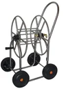 Schlauchwagen aus Edelstahl, mit 4 Rädern