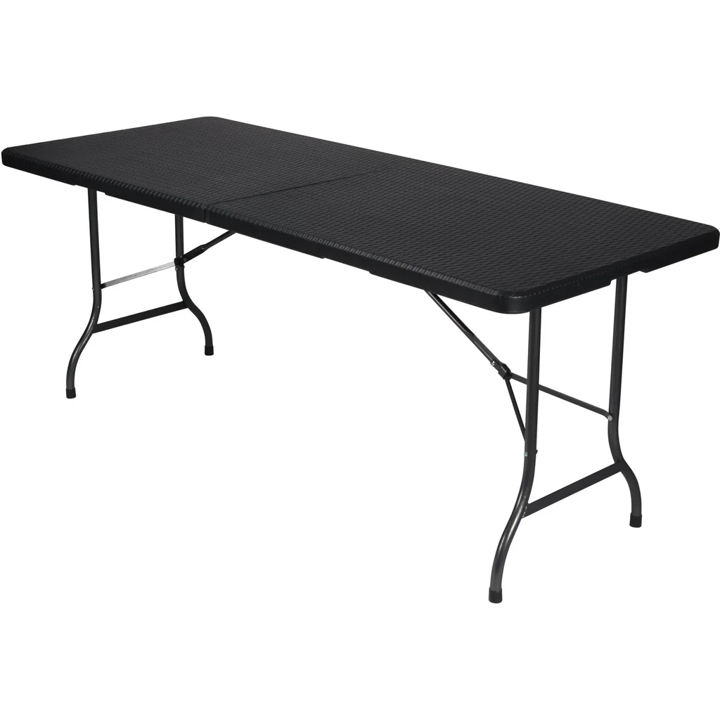 klapptisch - in rattan-optik - 180 x 75 x 74 cm