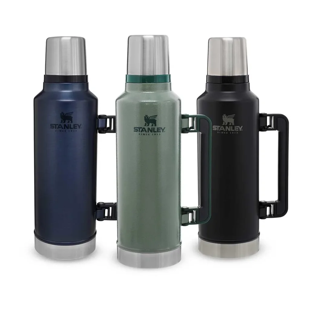 Classic Vakuum-Flasche 1,9 l, Hammertone grün, doppelwandige Vakuumisolierung, Griff, Trinkbecher