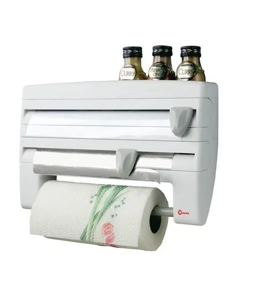 Küchenrollen-Spender, Folien-Halter, „ROLL'N ROLL“, mit 2 Schneide-Schiebern