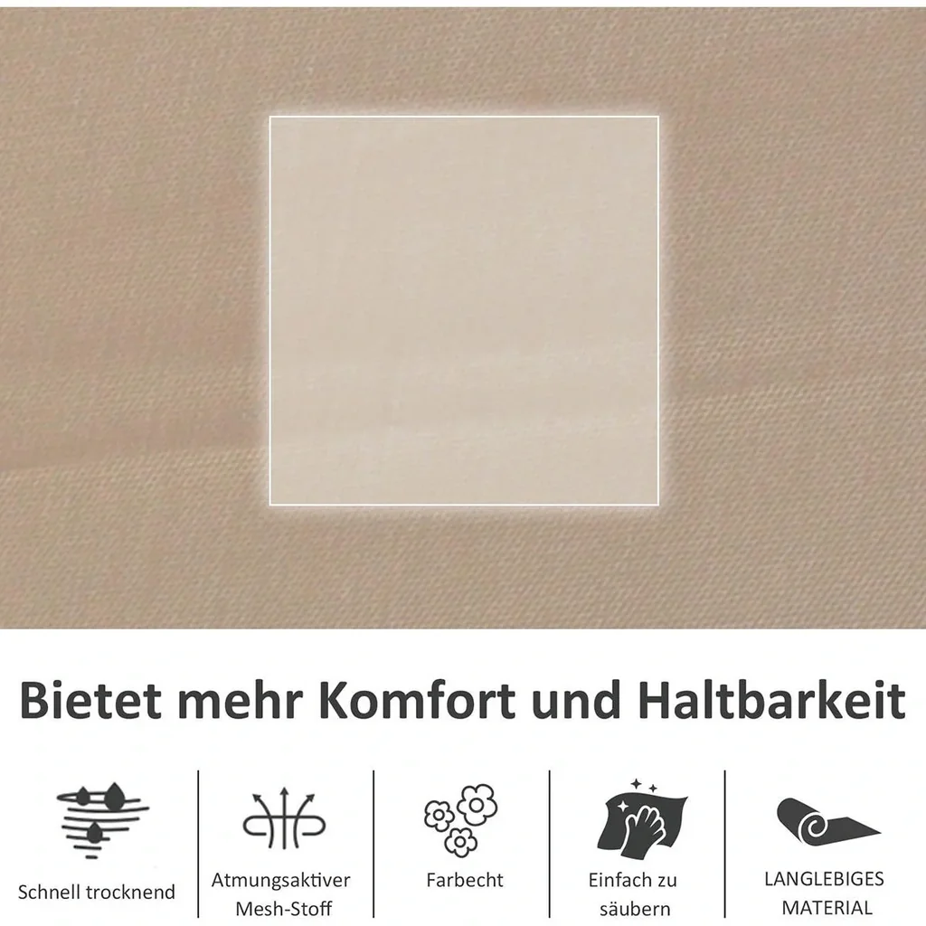 Schaukelstuhl Schwingsessel Gartenstuh Schaukelliege Metall Mesh Schwarz+Beige 150 x 62 x 88 cm