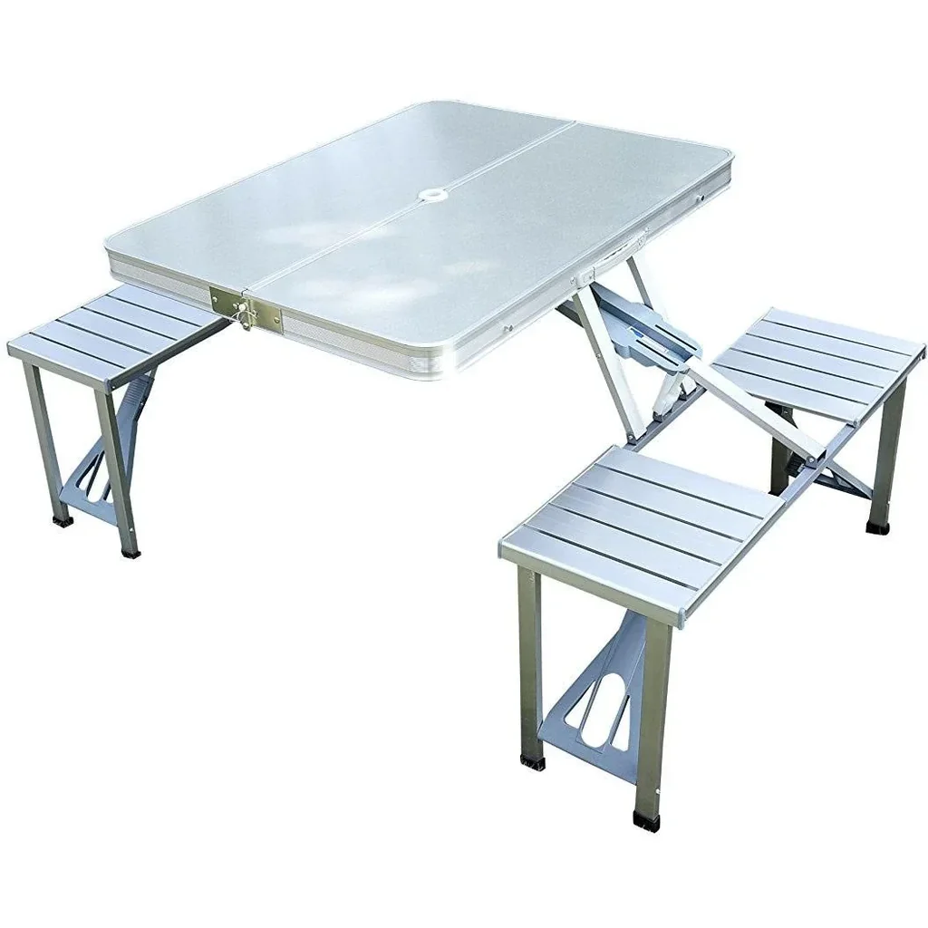 Alu Campingtisch Picknick 4-Sitzer klappbar silber