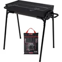 BBQ Holzkohlegrill auf Beinen - 88cm - Grillfläche 60x29 cm - Schwarz inkl. Schutzhülle