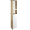 Badschrank Badezimmerschrank mit Verstellbares Regal Standschrank mit 3-stufigen offenen Regal Schrank Schublade Umschl