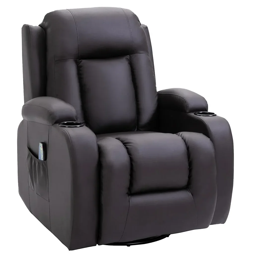 Massagesessel Fernsehsessel Relaxsessel TV Sessel Wärmefunktion Wippenfunktion mit Fernbedienung Liegefunktion Braun 85