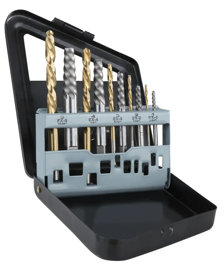 Linksbohrer und Ausdreher Set, 10-teilig