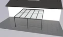 Terrassendach Premium, anthrazit, 5100 x 5060 mm - Polycarbonat Stegplatten 16 mm, weiß gestreift