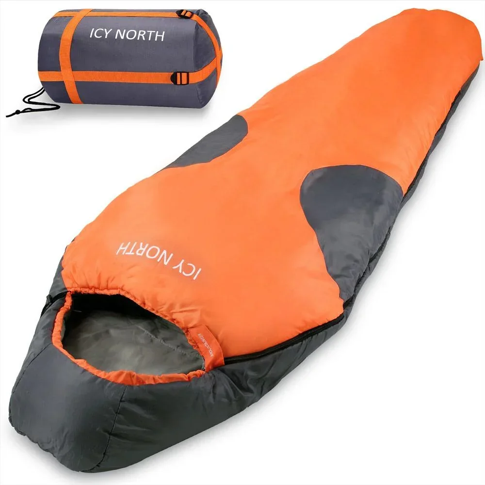 Icy North Bergsteiger Schlafsack orange+anthrazit
