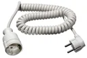 Schutzkontakt Spiralverlängerung, 2,5 m, H05VV-F 3G1, 5mm², weiß