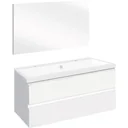 Concept Badezimmermöbel met spiegel 100cm - Weiss/Weiss