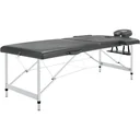 Massageliege 2 Zonen 186x68 cm Aluminiumrahmen anthrazit