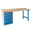 Werkbank 1500 mit Schubladenbox, 6 Schubladen