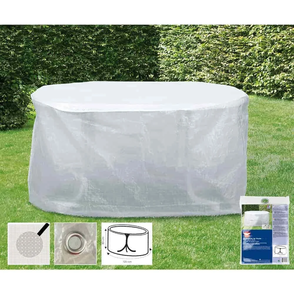 Gartentisch Schutzhülle Transparent 125x83cm, Tischabdeckung Gartenmöbel