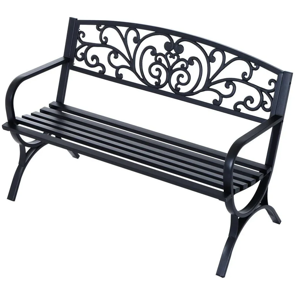 Gartenbank Metall Garten 2-Sitzer 127x60x85cm