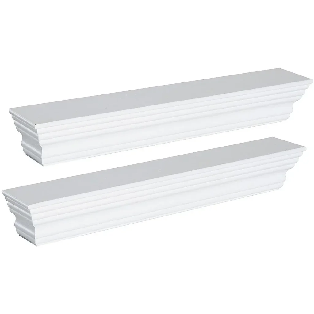 Wandregal Hängeregal 2er Set MDF Weiß 61x10cm