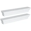 Wandregal Hängeregal 2er Set MDF Weiß 61x10cm
