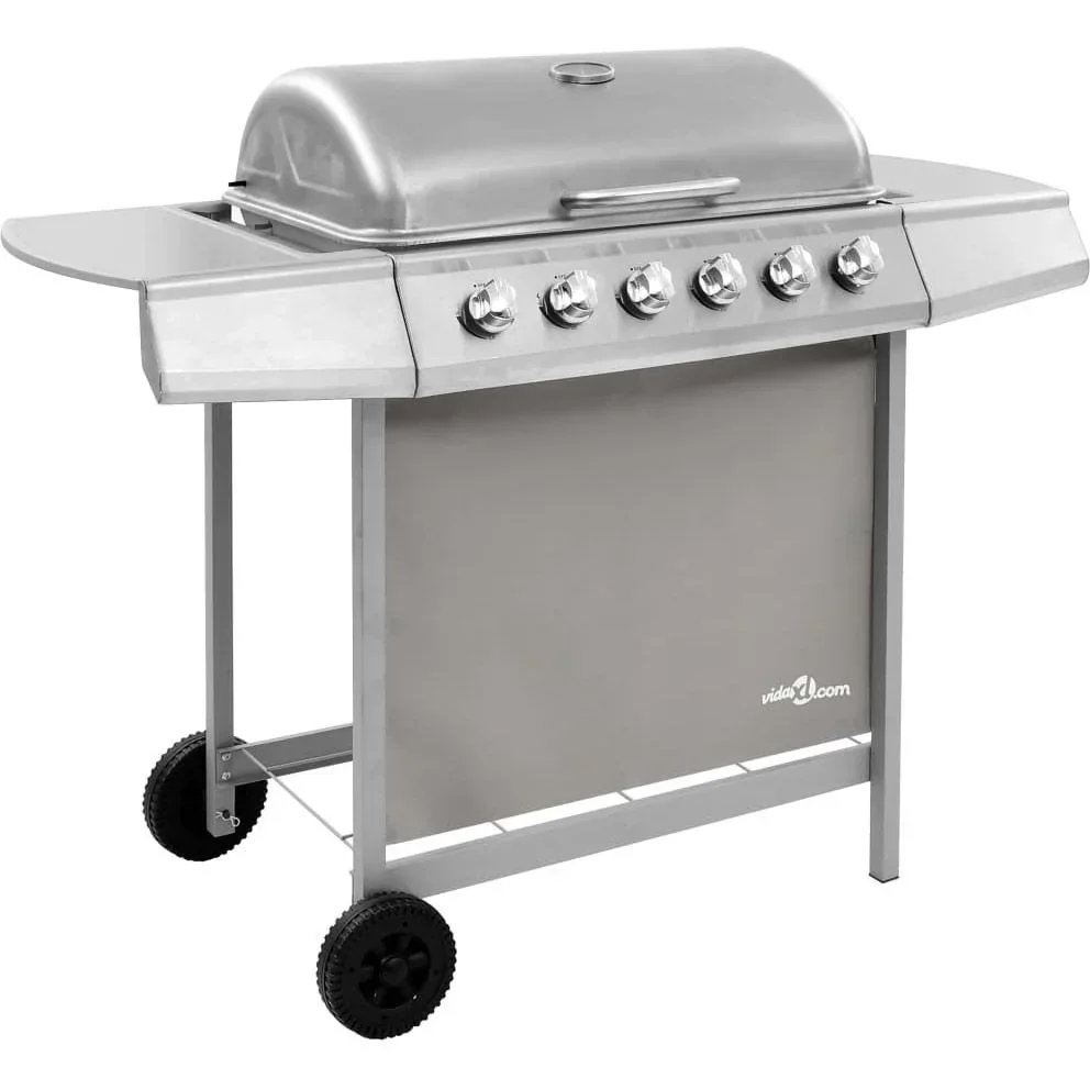 Gasgrill mit 6 Brennern silber