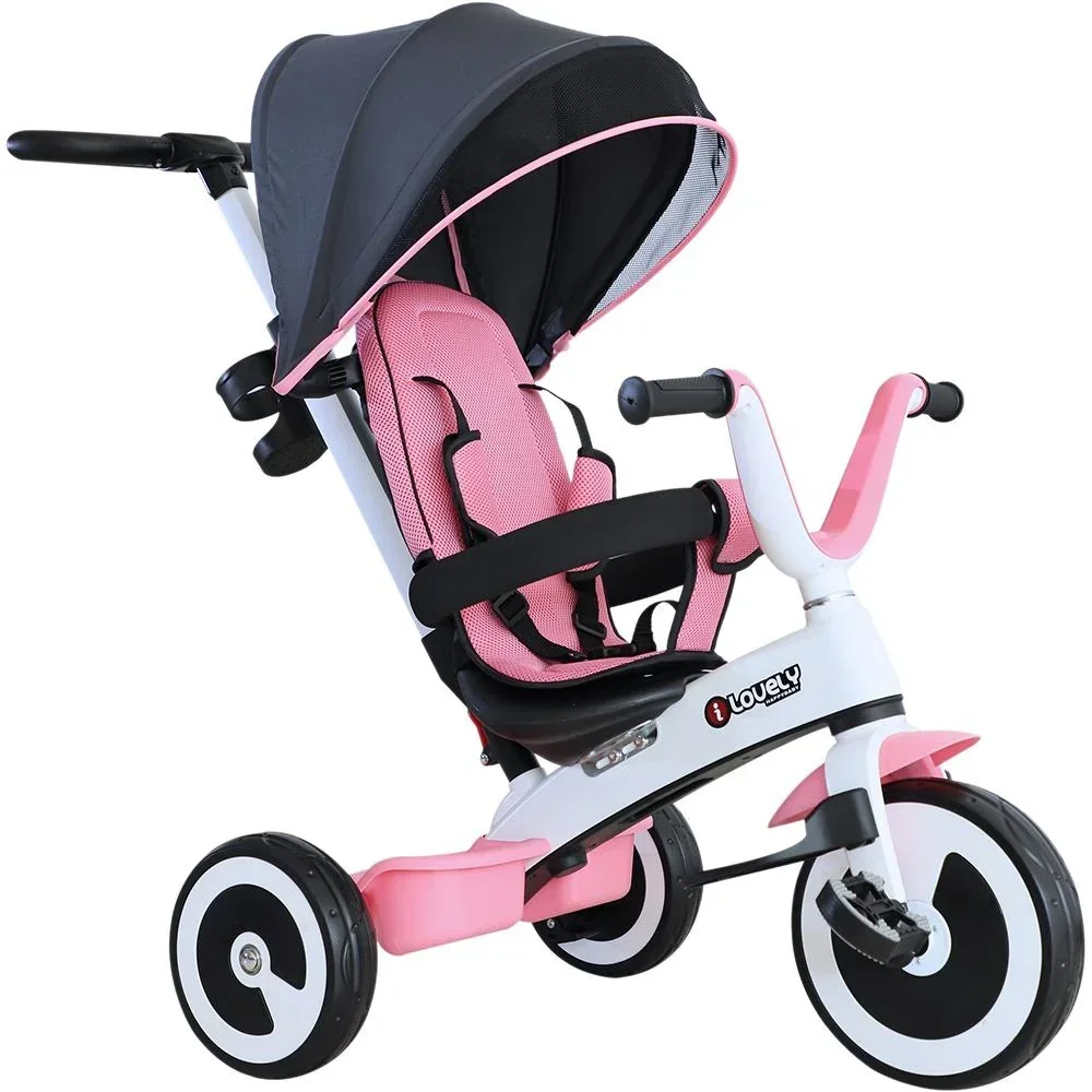 4 in 1 Kinderdreirad mit Sonnendach