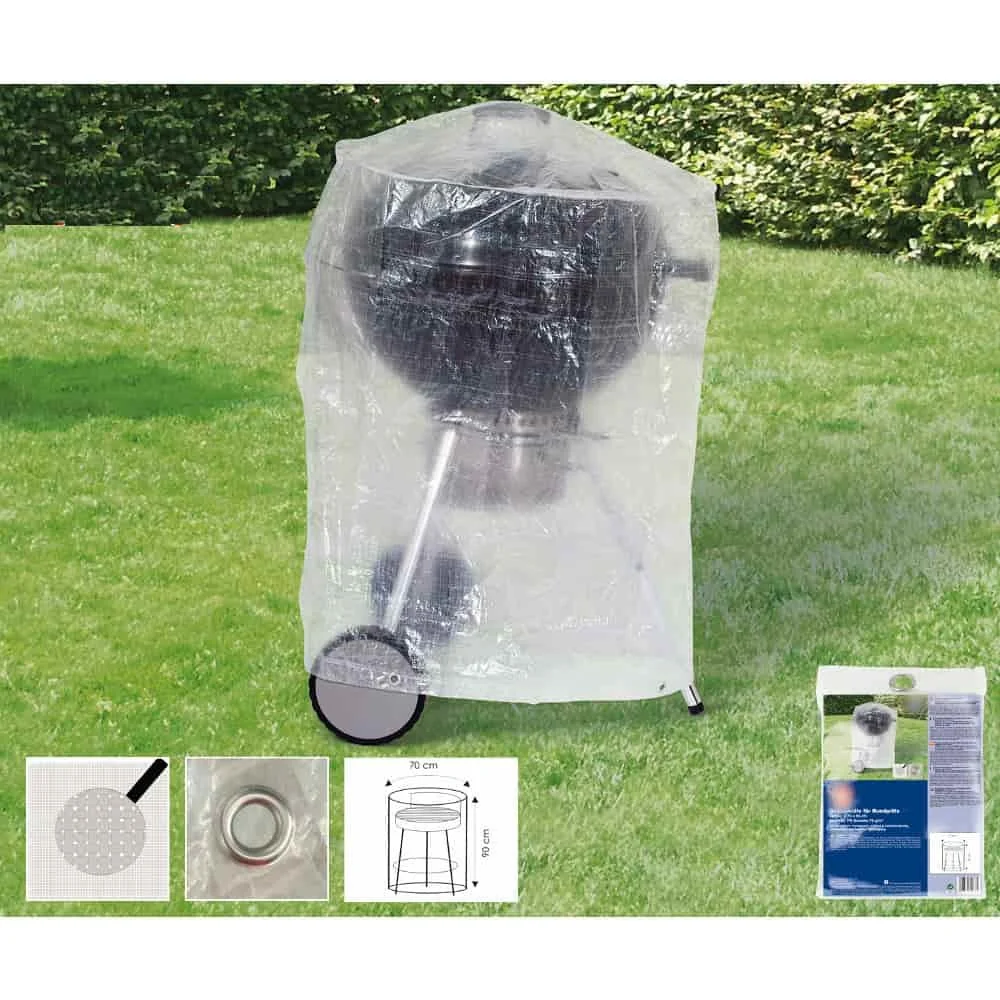 Grill Abdeckhaube, Grill Abdeckung rund, transparent 70x90cm