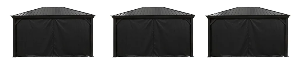 Pavillon Zubehör Vorhang-Set Marsala 10x14 Schwarz