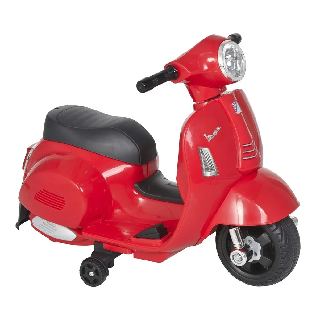 VESPA Elektromotorrad Kindermotorrad Elektrofahrzeug 18-36 Monate 3 km/h LED-Licht Sound PP-kunststoff Metall Rot