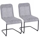 2er-Set Balkonstuhl Gartenstuhl Schwingstuhl Freischwinger wetterfest Grau 61 x 51 x 86 cm