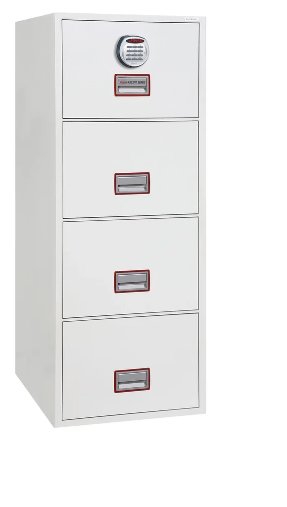 Aktenschrank World Class Vertical Fire File mit 4 Schubladen und elektronischem Schloss