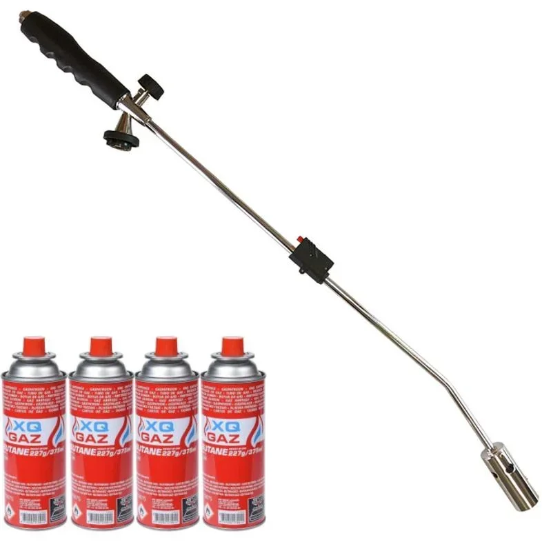 Unkrautbrenner mit Piezo-Zündung INKLUSIVE 4 Gasflaschen