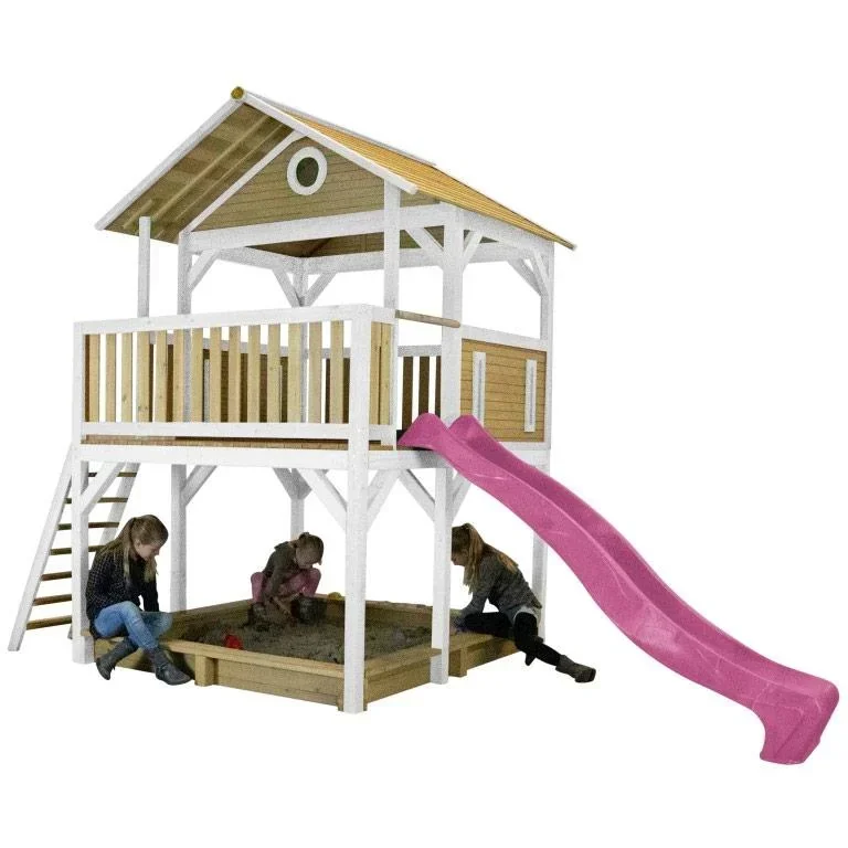 Simba Spielturm Braun/Weiß - Lila Rutsche