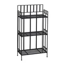 Pflanzregal Pflanzenständer Blumenregal Blumenständer Gartenregal 3 Ebenen faltbar Metall Schwarz 61 x 29,5 x 120 cm mit