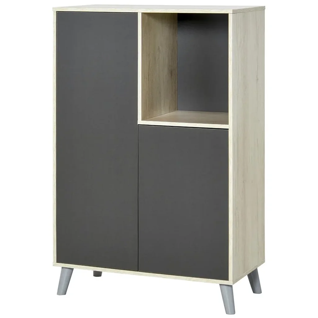 Bücherregal Bücherschrank Standschrank Aktenschrank Mehrzweckschrank Spanplatte Dunkelgrau 80 x 40 x 120 cm