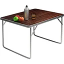 Klappbarer Campingtisch Holzoptik Aluminium 80x60x70cm