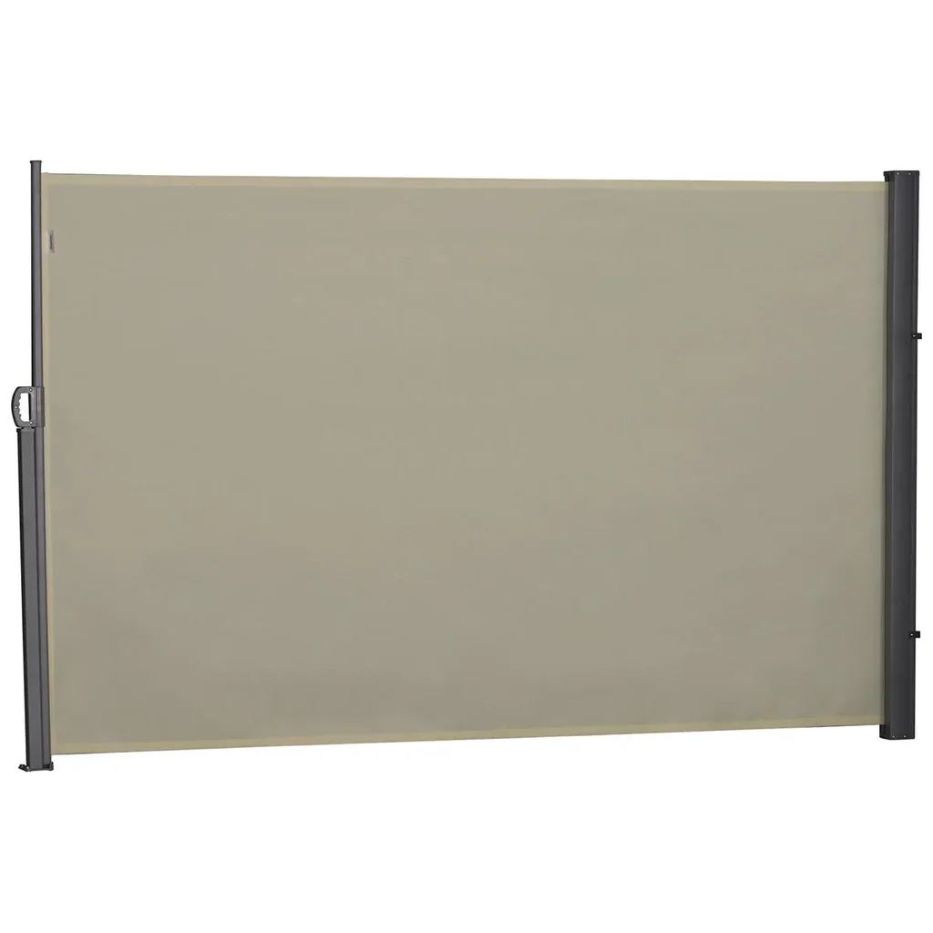 Seitenmarkise, Sicht- und Sonnenschutz, Seitenrollo, Polyester, Beige, 3 x 1,8 m
