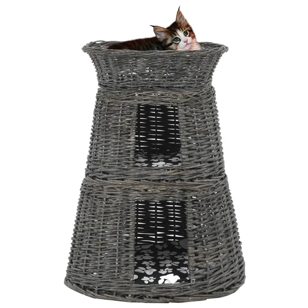 3-teiliger Katzenkorb mit Kissen