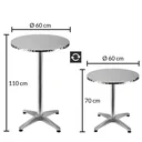 Barttisch aus Edelstahl, höhenverstellbar und faltbar, Ø 60 cm