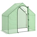 Foliengewächshaus Tomatengewächshaus Treibhaus Frühbeet mit Fenster und Tür Grün Stahl PVC-Kunststoff 180 x 100 x 165 cm
