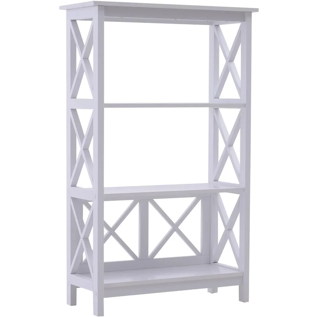 Standregal Bücherregal Dekoregal 3 Fächer offen MDF Weiß 70 x 30 x 113 cm