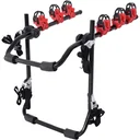 Fahrradträger Fahrradheckträger für 3 Fahrräder Heckträger faltbar Metall + Kunststoff Schwarz + Rot